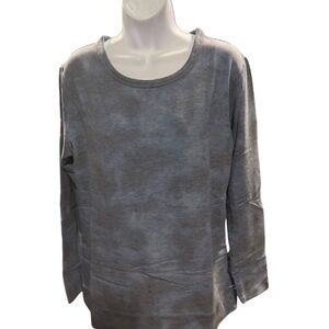 Fit 4 All by Carrie Wightman Sz XS Tye-Dye Teardrop Back Pullover Catamaran Navy